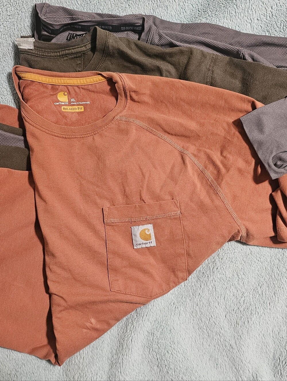 Mens Xl Bundle DULUTH, CARHARTT Trio - Rust, Olive, Gray